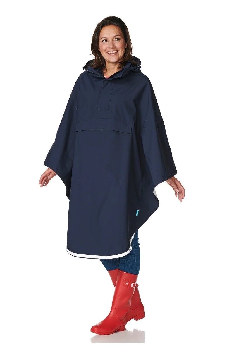Happy Rainy Days Bikecape Reflectie Navy Donkerblauw