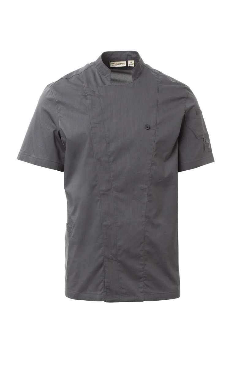 STARLIGHT MESH Chefjas voor heren met opstaande kraag en kortemouwen