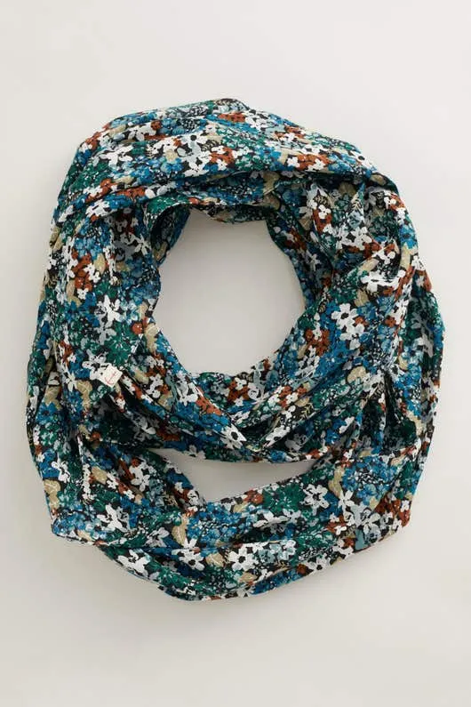 Sjaal van katoen | Seasalt Cornwall new everyday circle scarf garden posy mallard