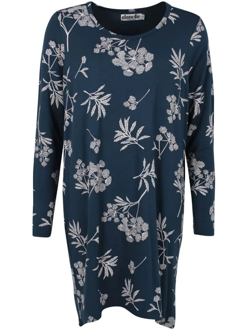 Blauwe tuniek van viscose | Danefae Veronica tunic dusty navy hemlock