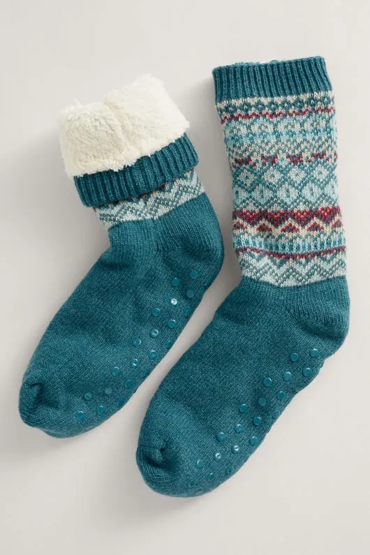 Warme wollen sokken | Seasalt Cornwall cottage socks icelandic dark lake mix