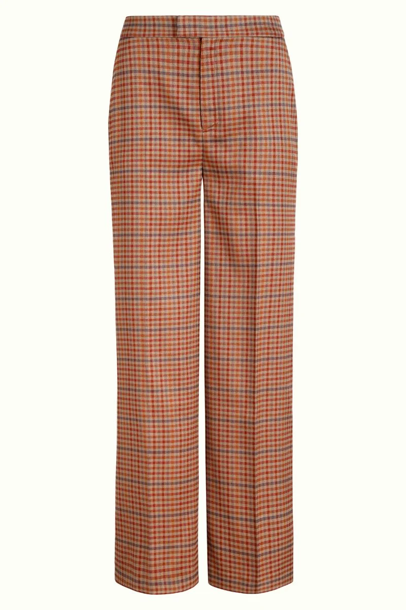Broek met ruitprint | King Louie Lisa pants rumba check henna red