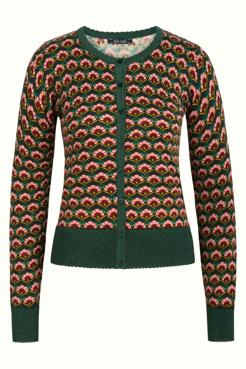Vest van biologisch katoen | King Louie cardi roundneck muffin sycamore green