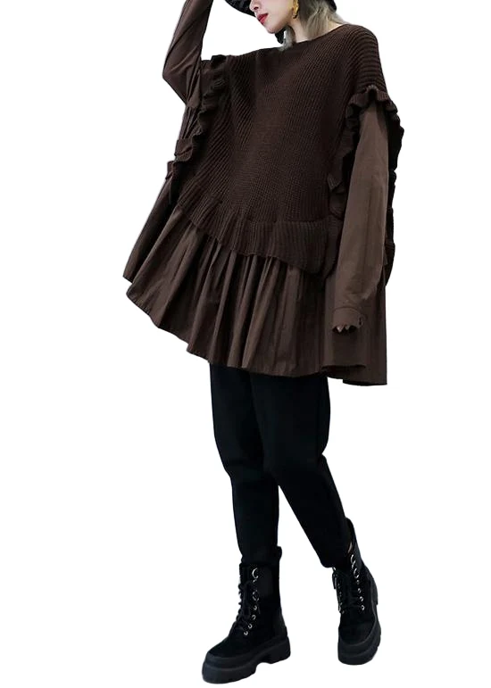Dames Top Met Valse Tweedelige Look O-hals
