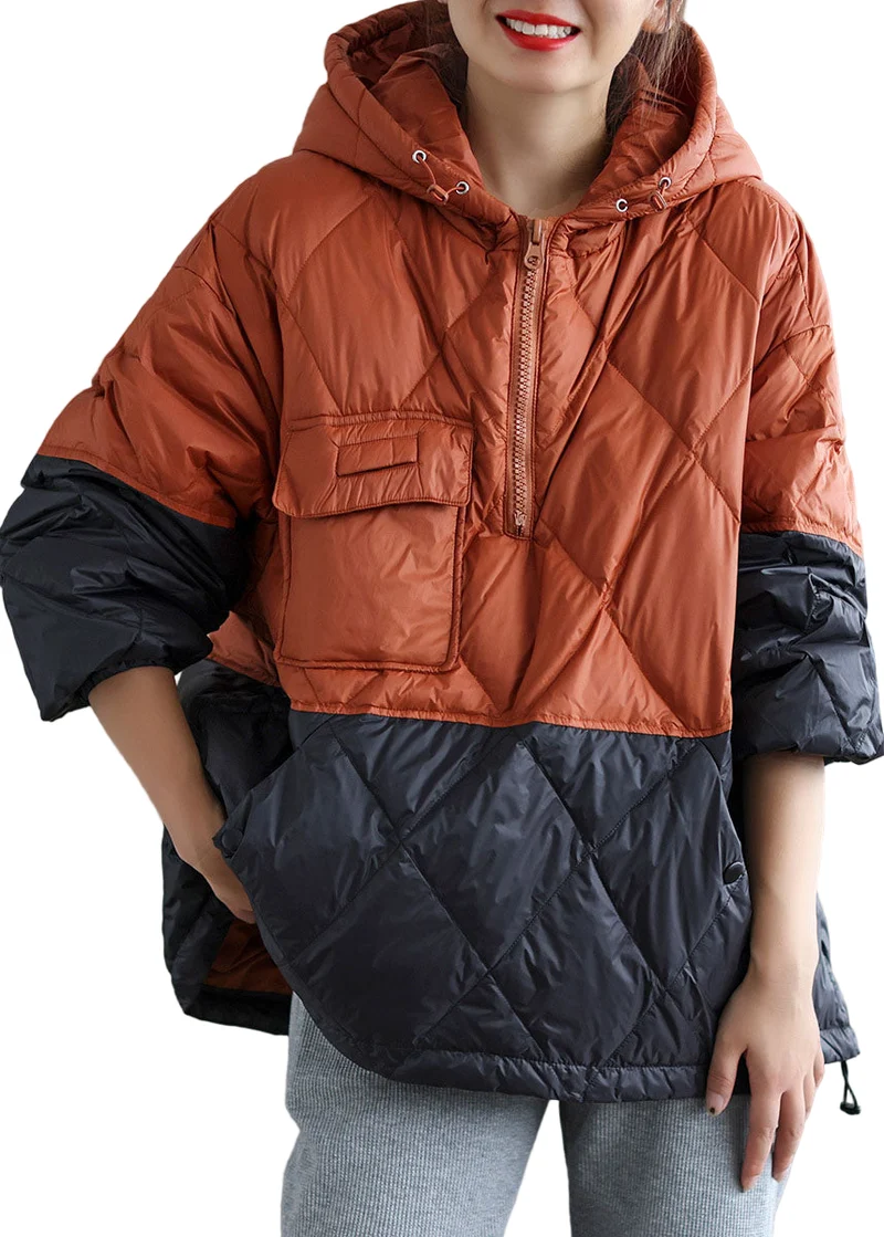 Dames Winter Donsjas met Capuchon in Boho Stijl