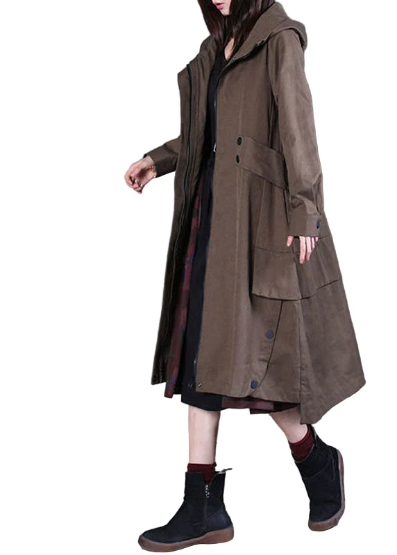 Dames Trenchcoat met Capuchon en Ritssluiting