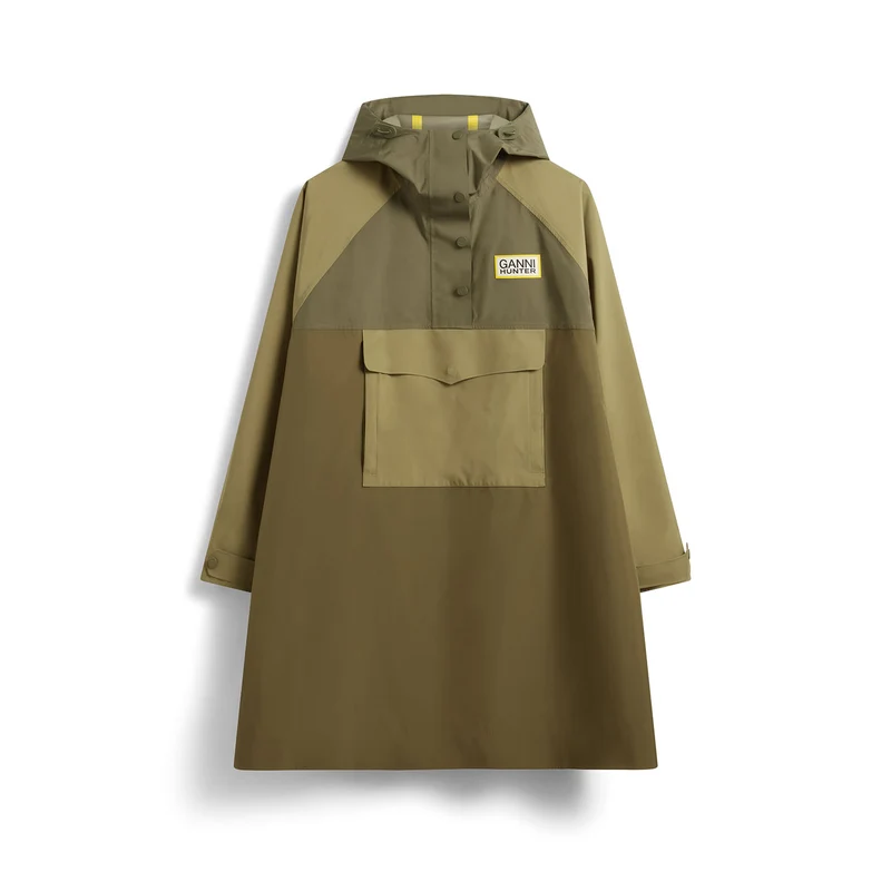 Unisex GANNI X Hunter Waterproof Poncho GANNI Green