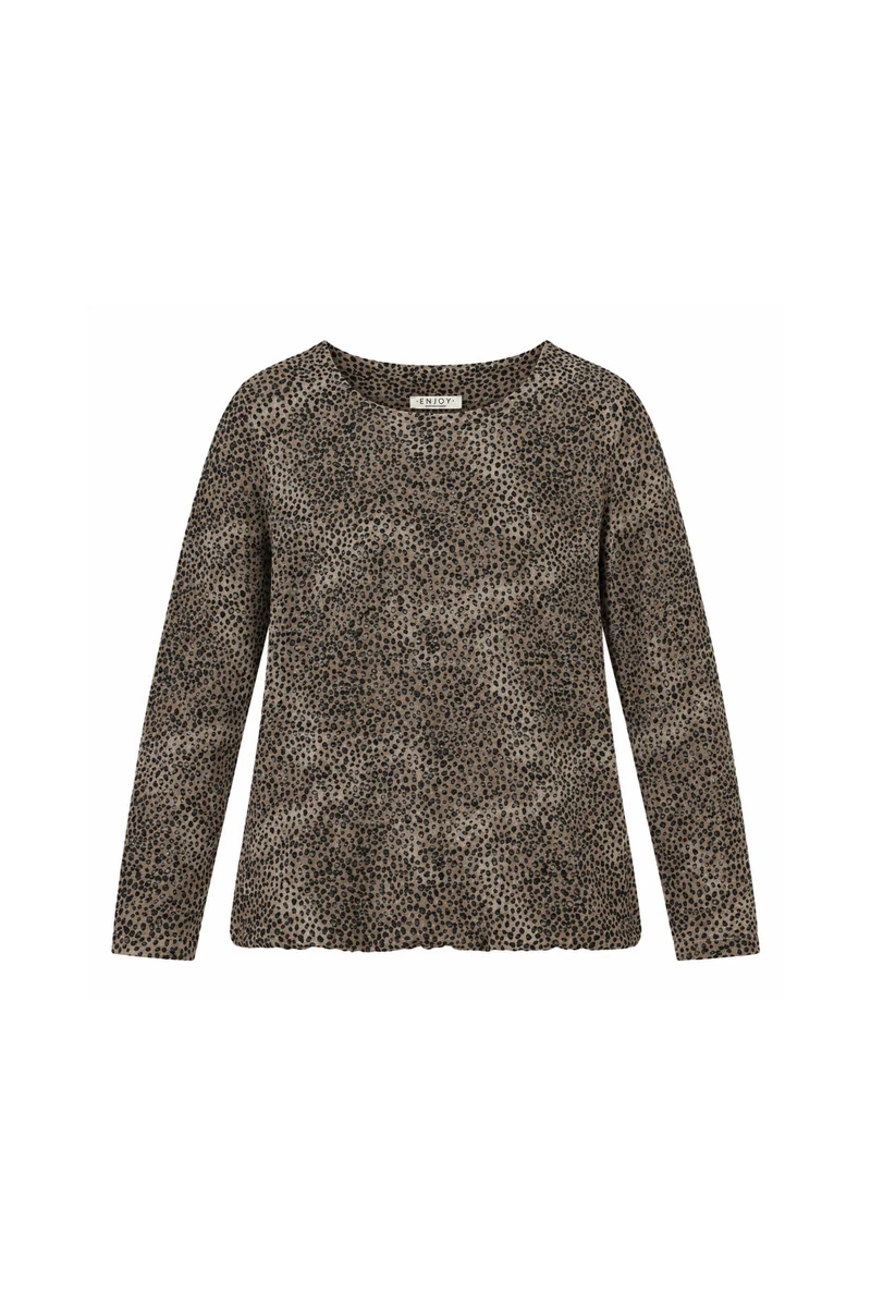 Sweater Cosy Dierenprint Taupe 183623