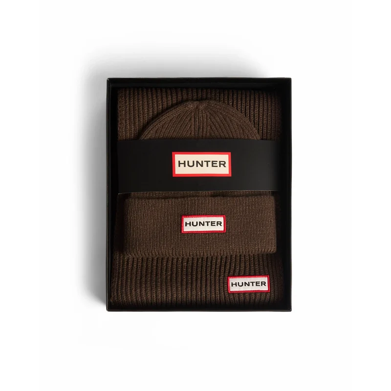 Jura Scarf and Beanie Box Set Chocolate Brown