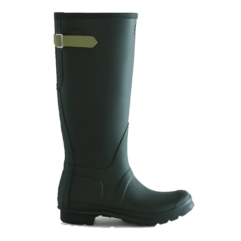 Women's Tall Back Adjustable Wellington Boots MAA Green/Wild Green