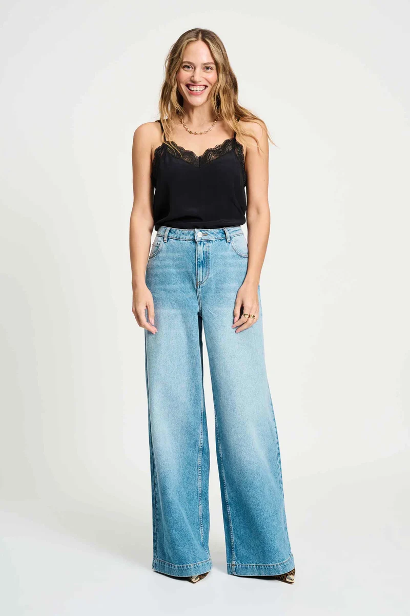 Jeans Jamy Baggy Wideleg Mid Blue SP9438