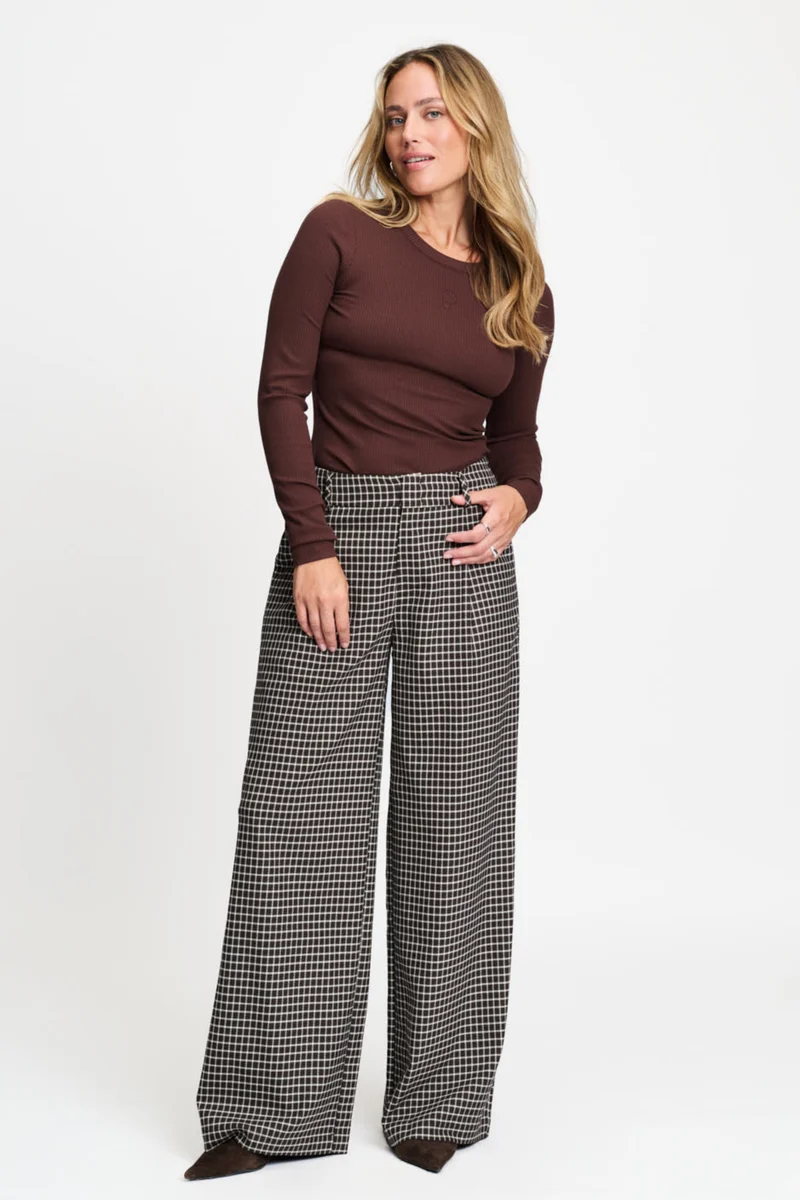 Broek Charlie Check Brown SP9759