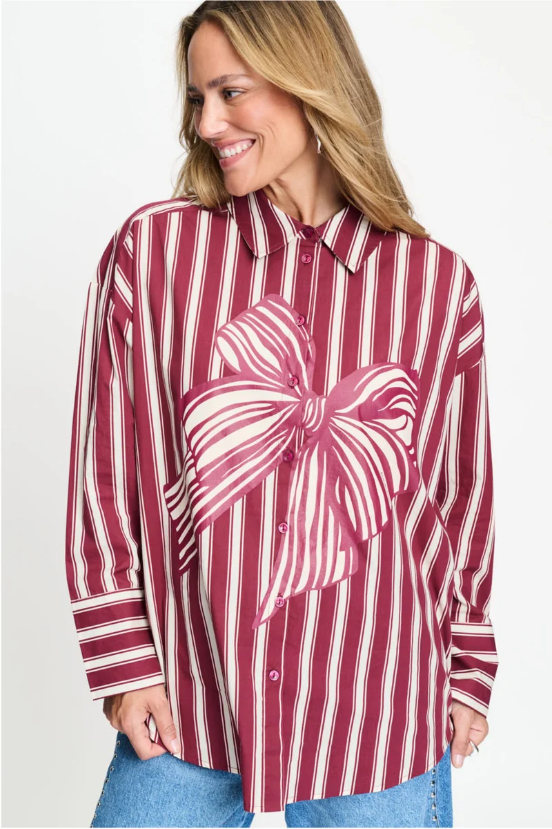 Blouse Beau Ribbon Red SP9738