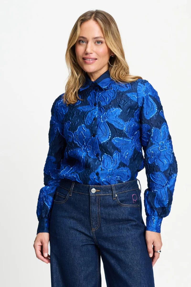 Blouse Jade Bloom Cobalt Blue SP9791
