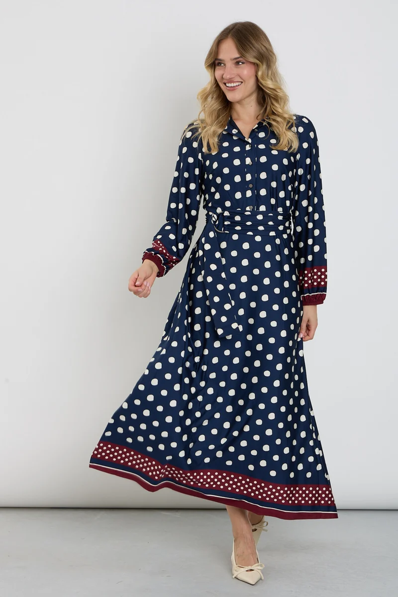Jurk Maxi Met Bolletjesprint D328L-P157