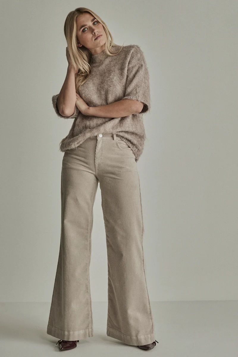 Broek Sharon Vintage Corduroy Ivory Grey FW261104434 L32