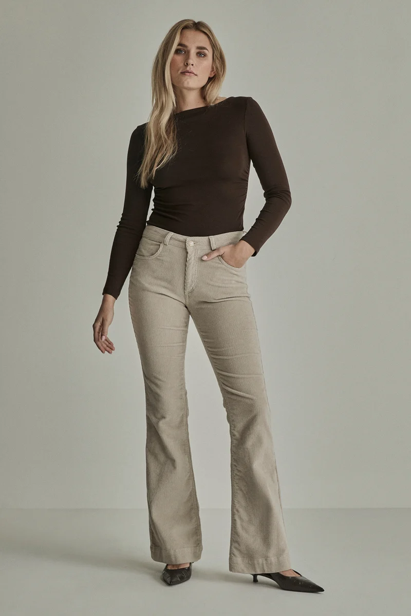 Broek Jade Vintage Corduroy Ivory Grey FW261104070 L32