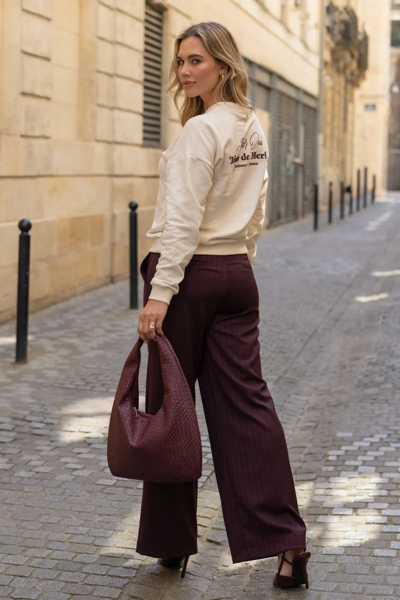 Broek Louise Merlot Stripes