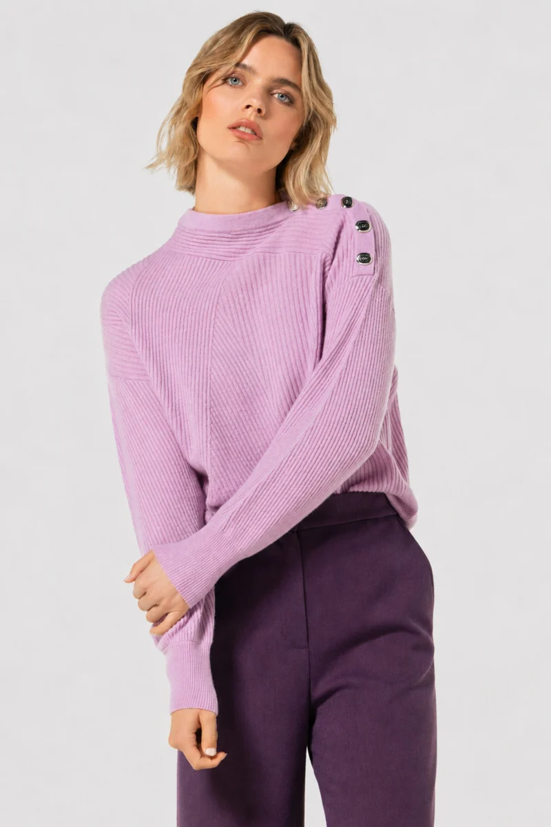 Trui Knopendetails Light Violet 4210-41