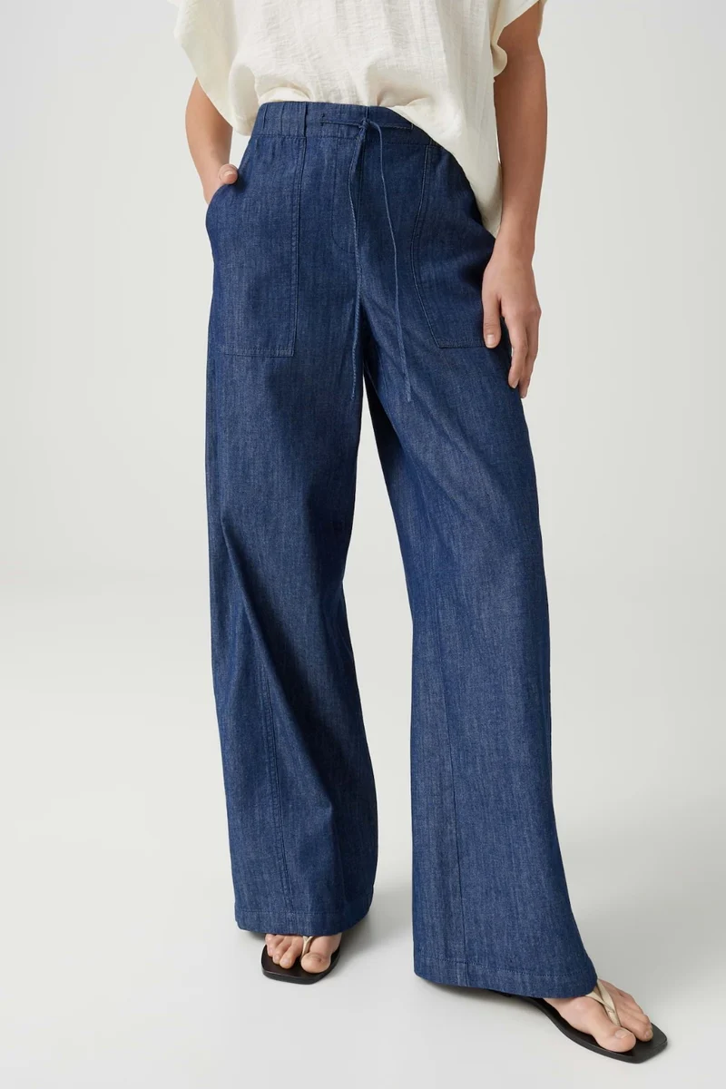 Broek Melane Line Mid Oxford Blue