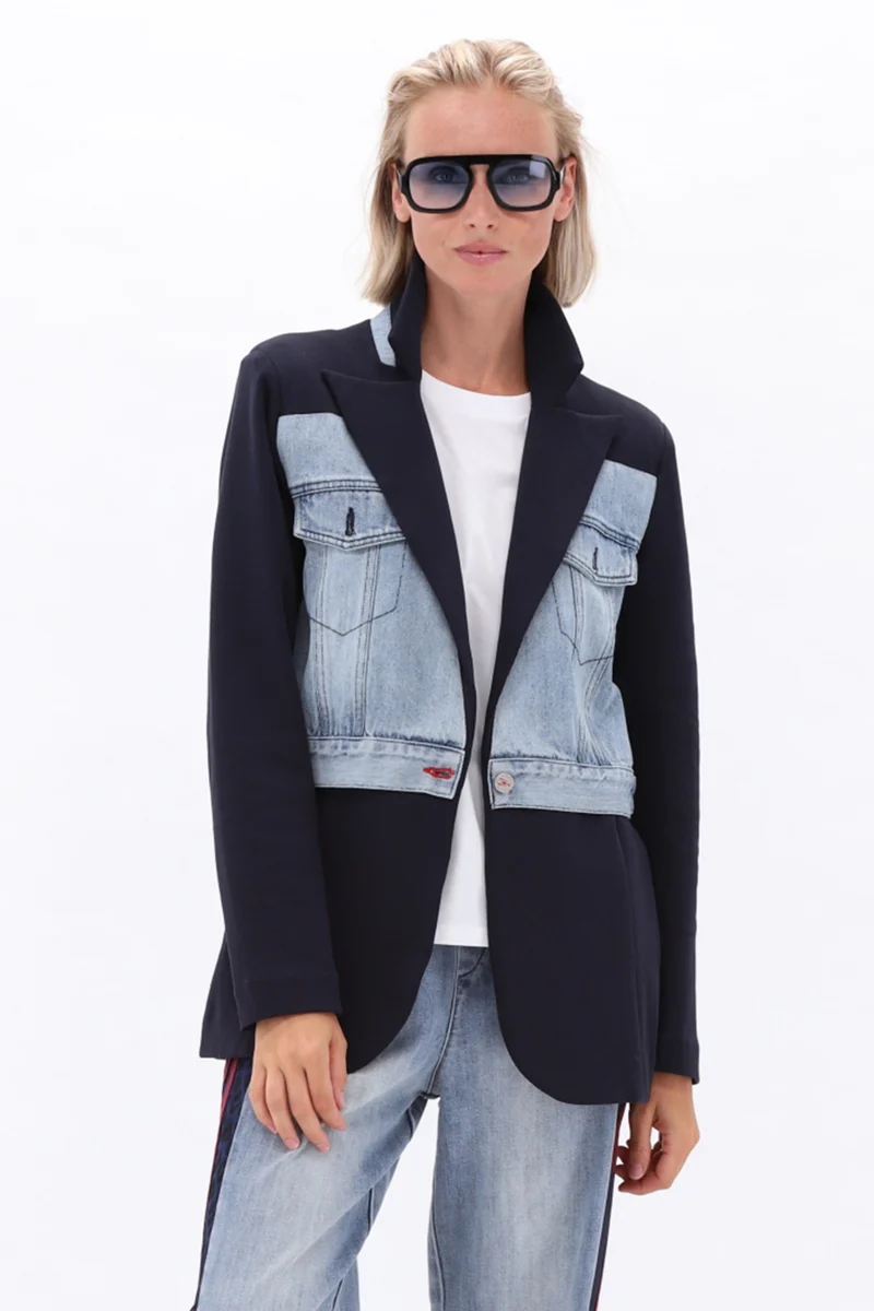 Blazer Met Jeans Navy D170L