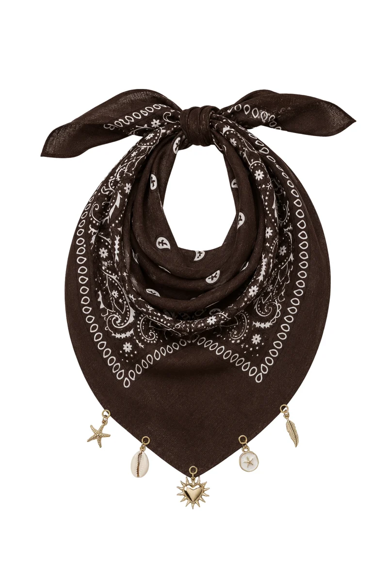 Bandana Met Bedels Brown