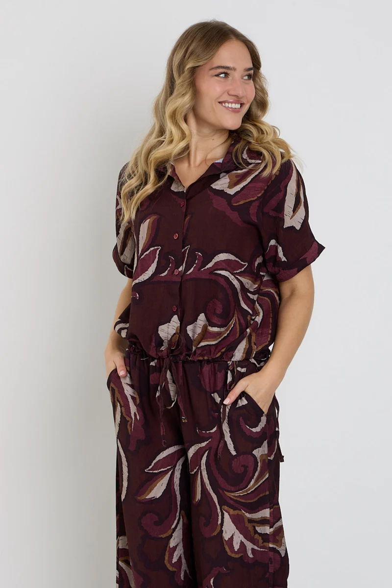 Blouse Strik Bladprint Port 503645