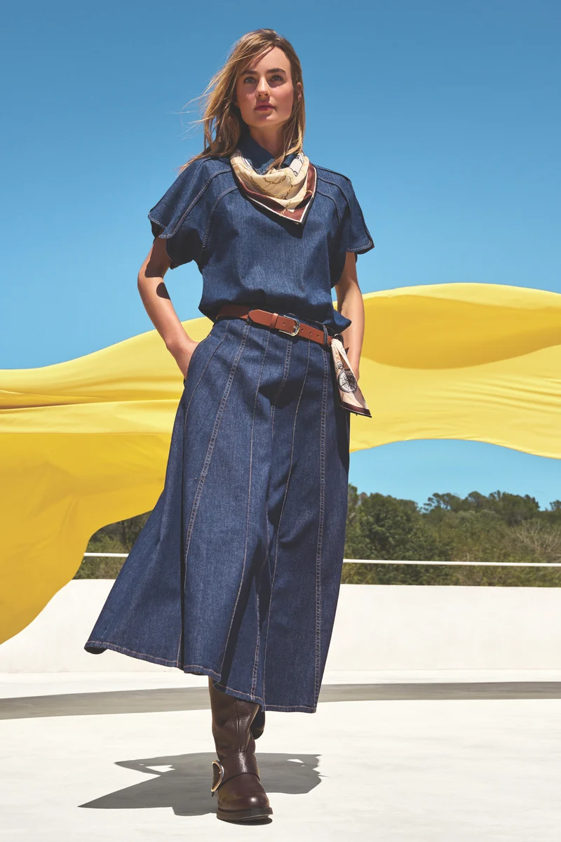 Rok Évasé Jeans Dark Blue 4716-23