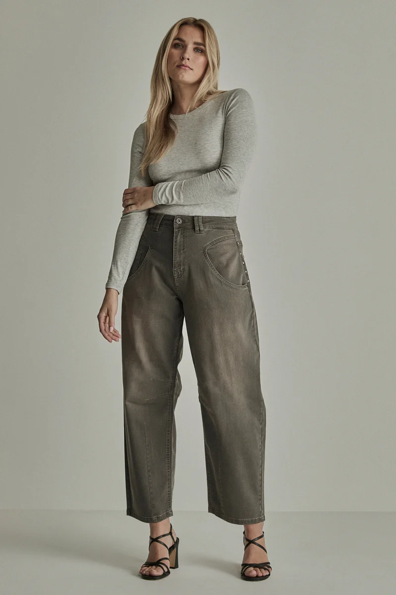 Broek Olivia Stud Vintage Denim Taupe FW261127448