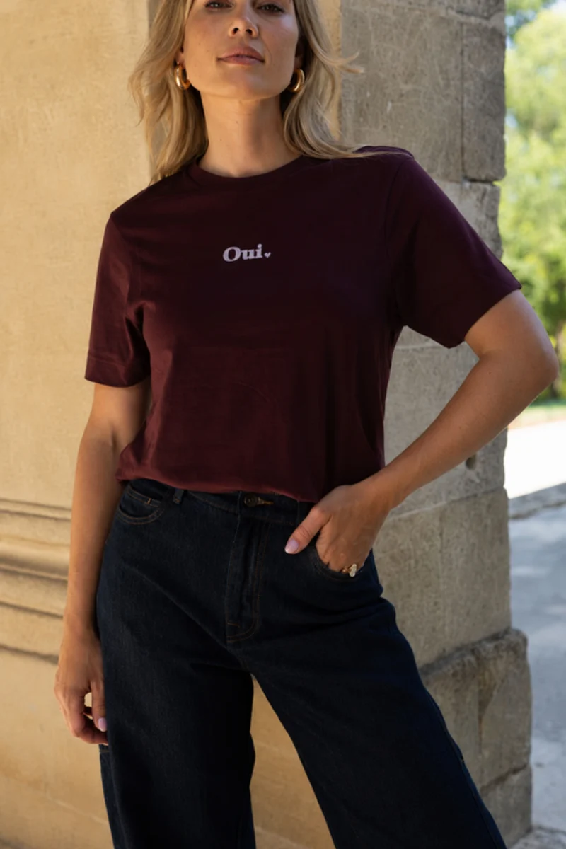 T-shirt Oui Merlot