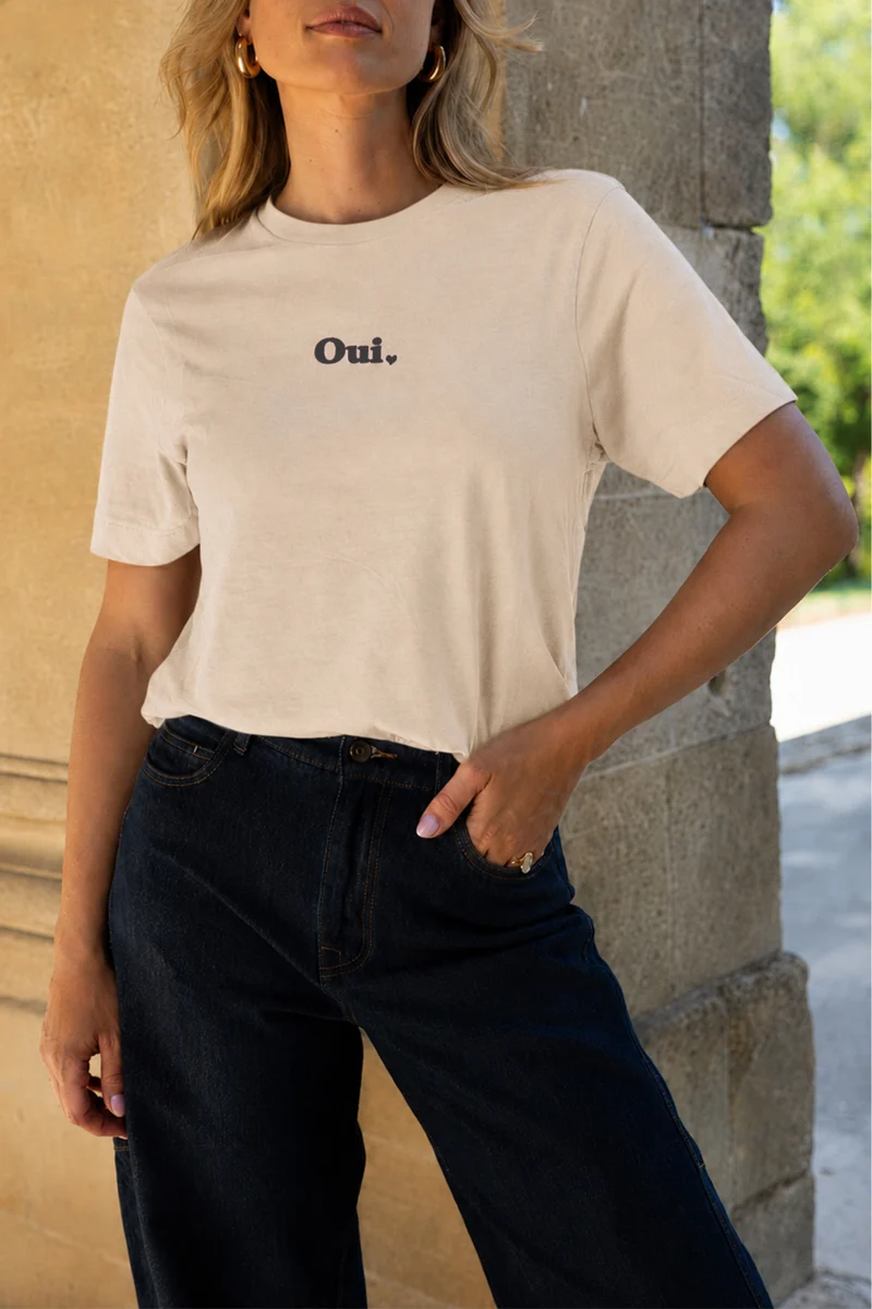 T-shirt Oui Offwhite Dark Coffee