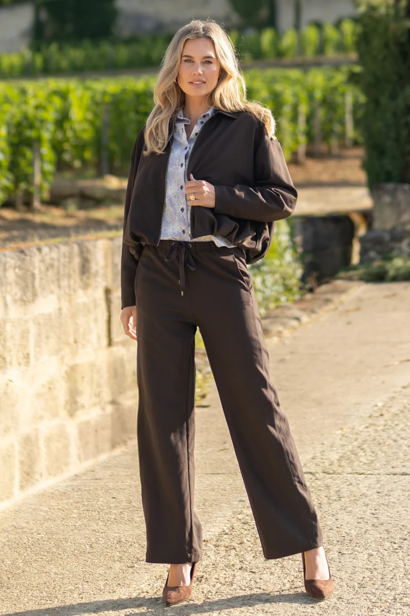 Broek Madison Dark Coffee Suede