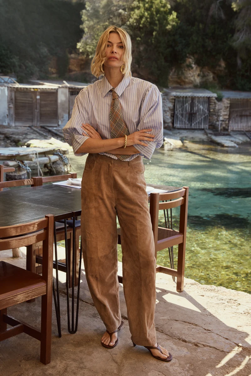 Broek Parla Suede Iced Coffee
