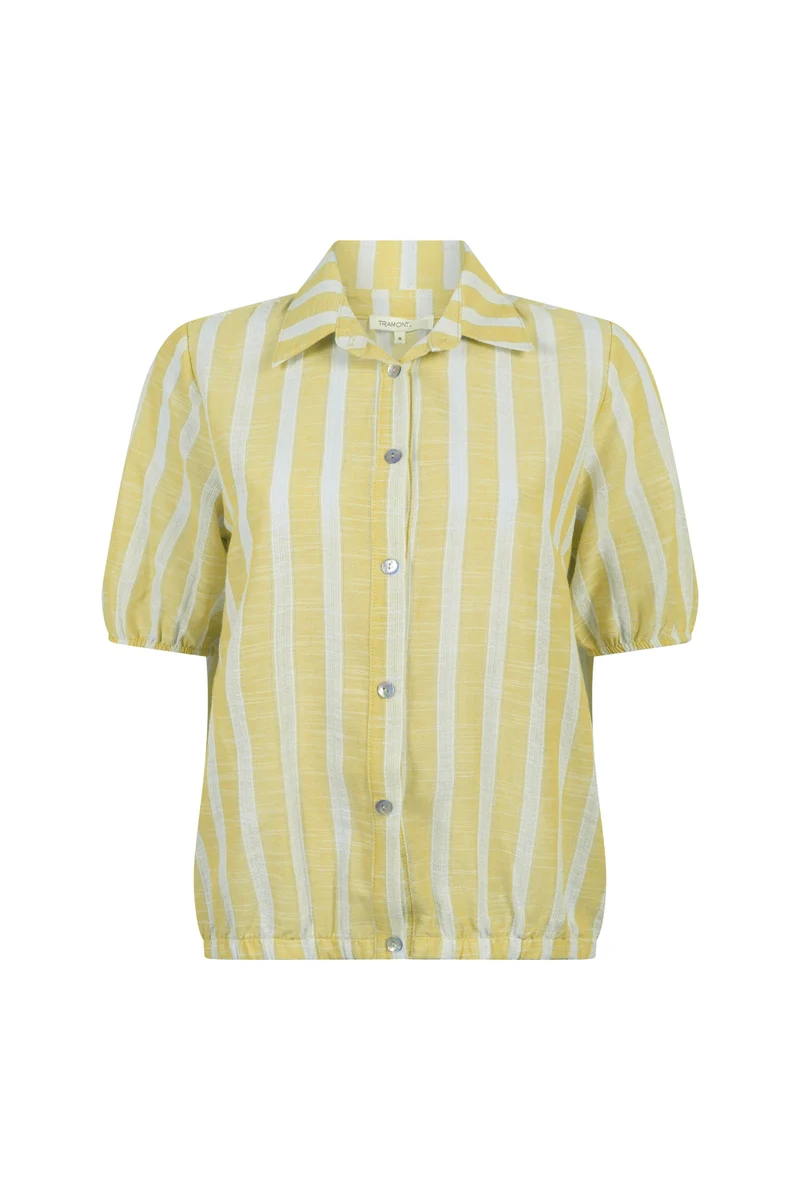 Blouse Lurex Striped Soft Yellow S02-20-301