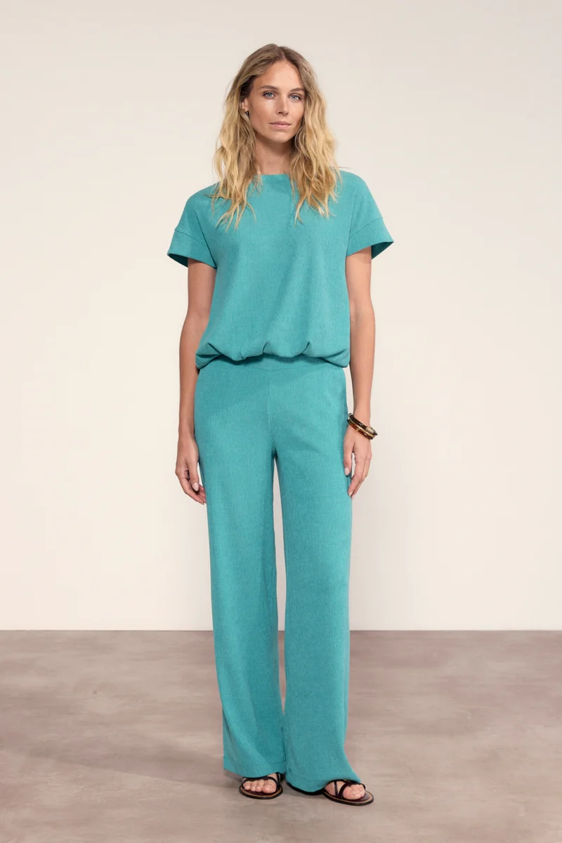 Broek Crinkled Deep Aqua Blue K01-20-101 3
