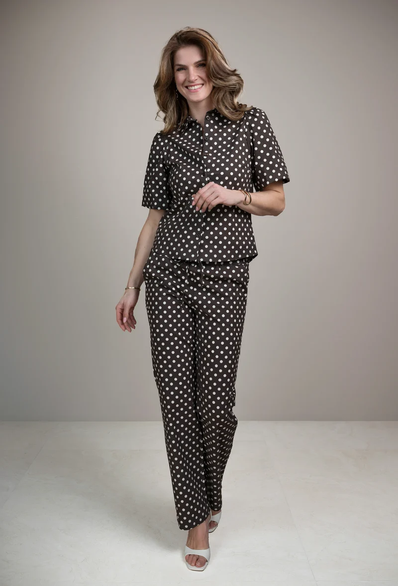 Broek Jade Brown Dot