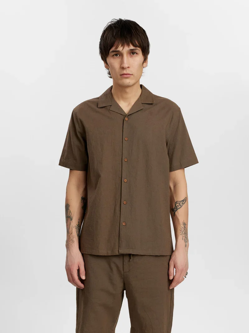 Anerkjendt akleo s/s cot/linen shirt cub
