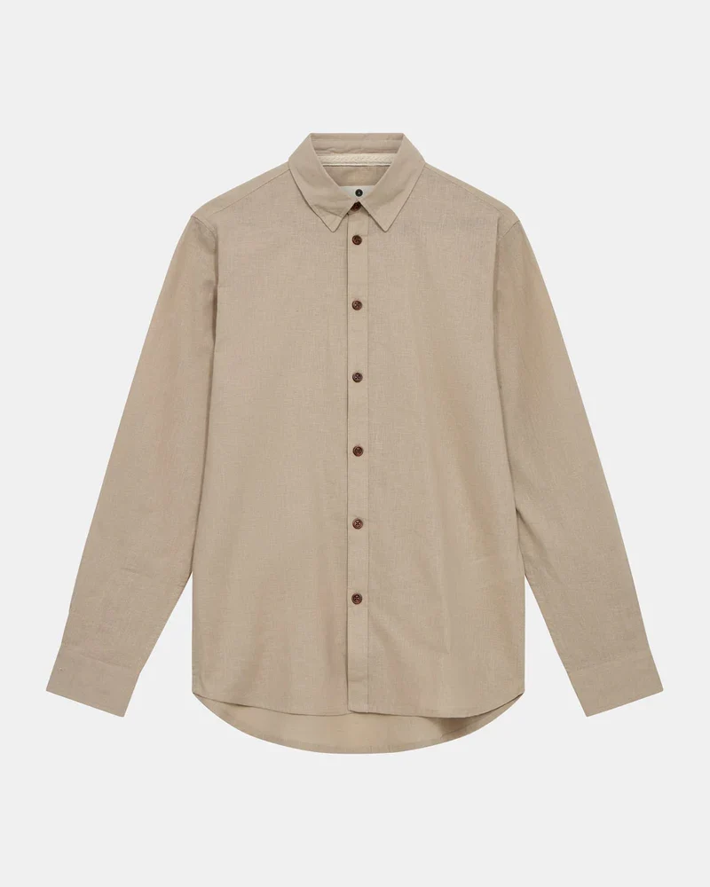 Anerkjendt akleif l/s cot/linen shirt feather gray