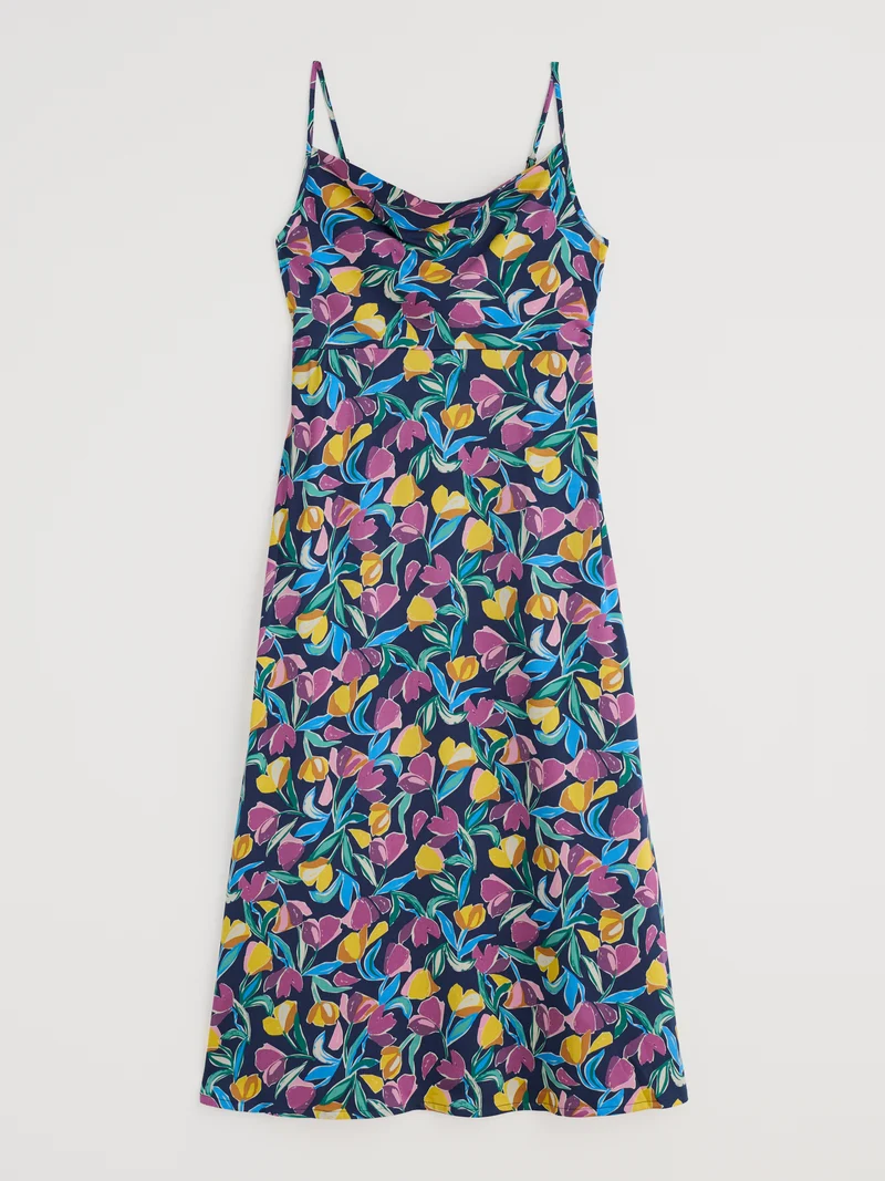 Seasalt Cornwall housel bay dress collaged tulips maritime