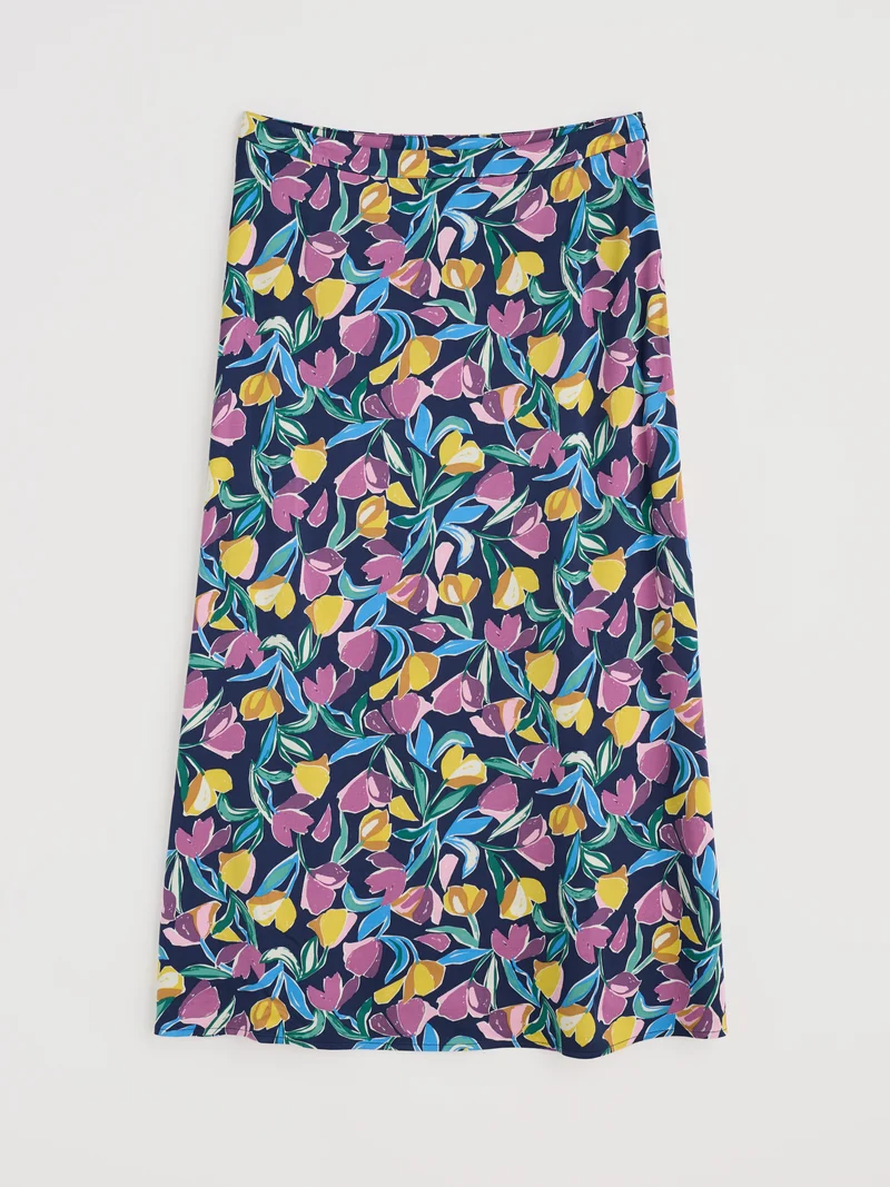 Seasalt Cornwall wild pansy skirt collaged tulips maritime