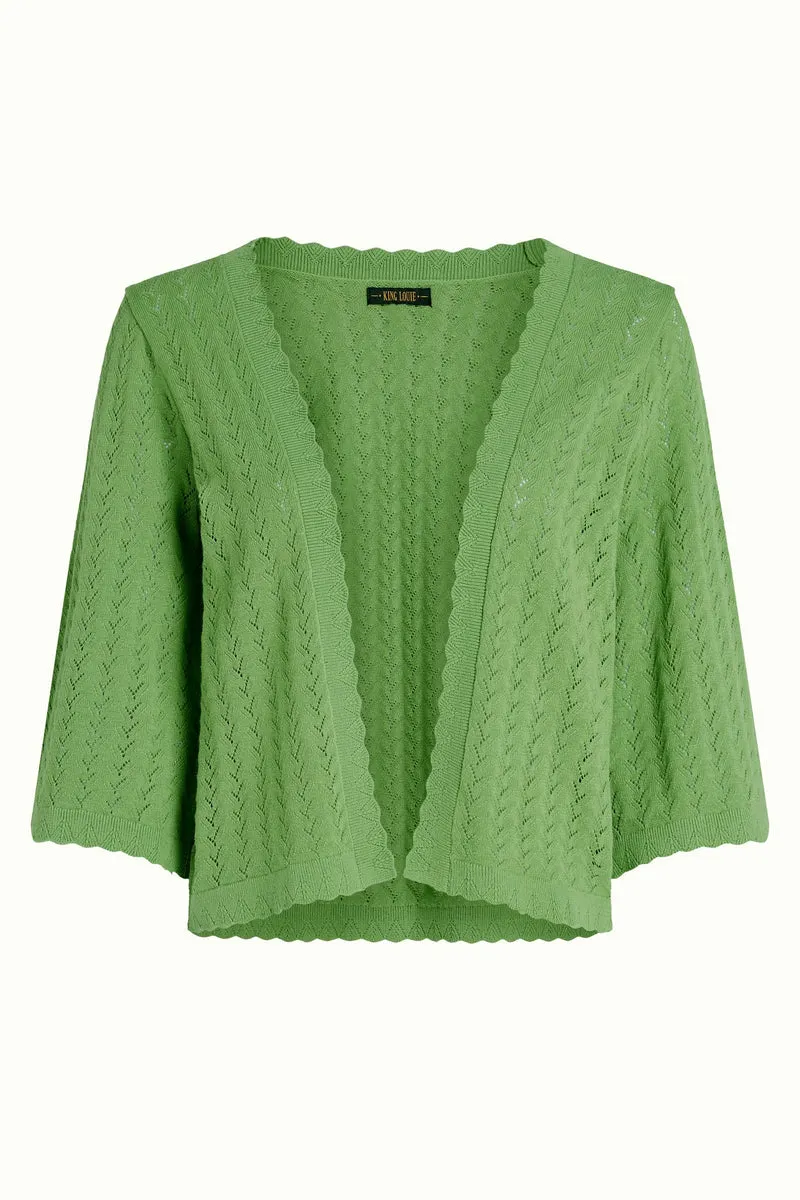 King Louie emily cardi rocky ajour jade green