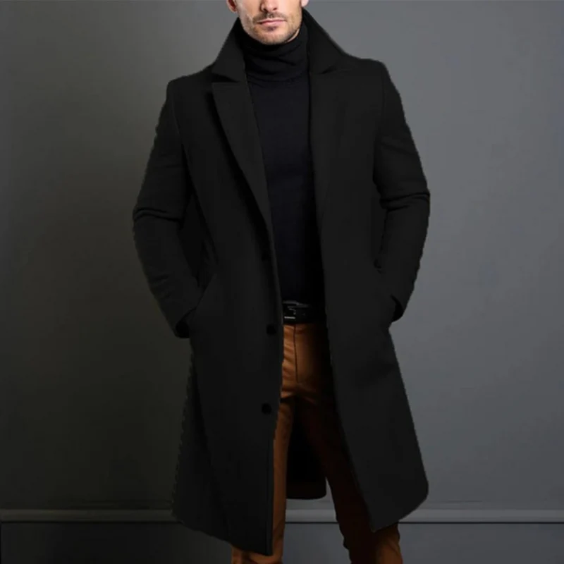 Heren Lange Trenchcoat – Tijdloze Elegante Mantel