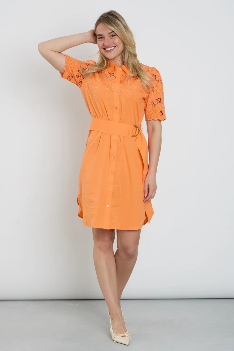 Jurk Met Borduursel & Design Nectarine C733L