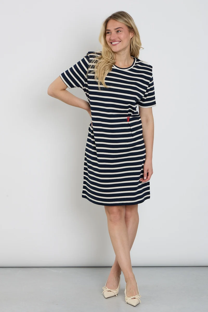 Jurk Gestreept Navy C753L