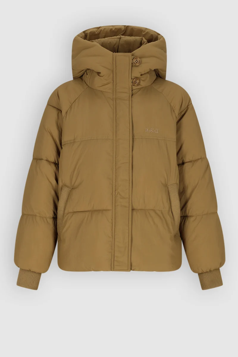 Badeau Wijde Winterjas met Capuchon Lichtbruin