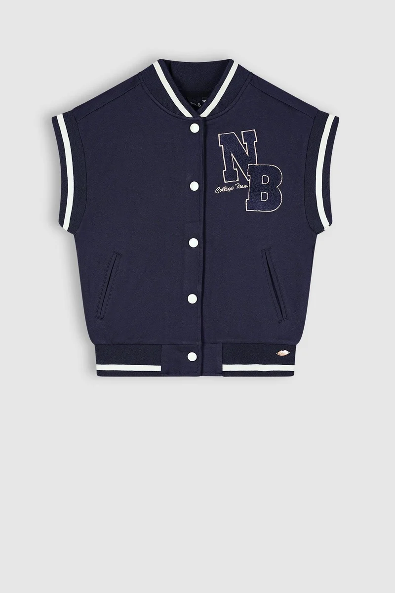 Bar Sleeveless Varsity Jacket