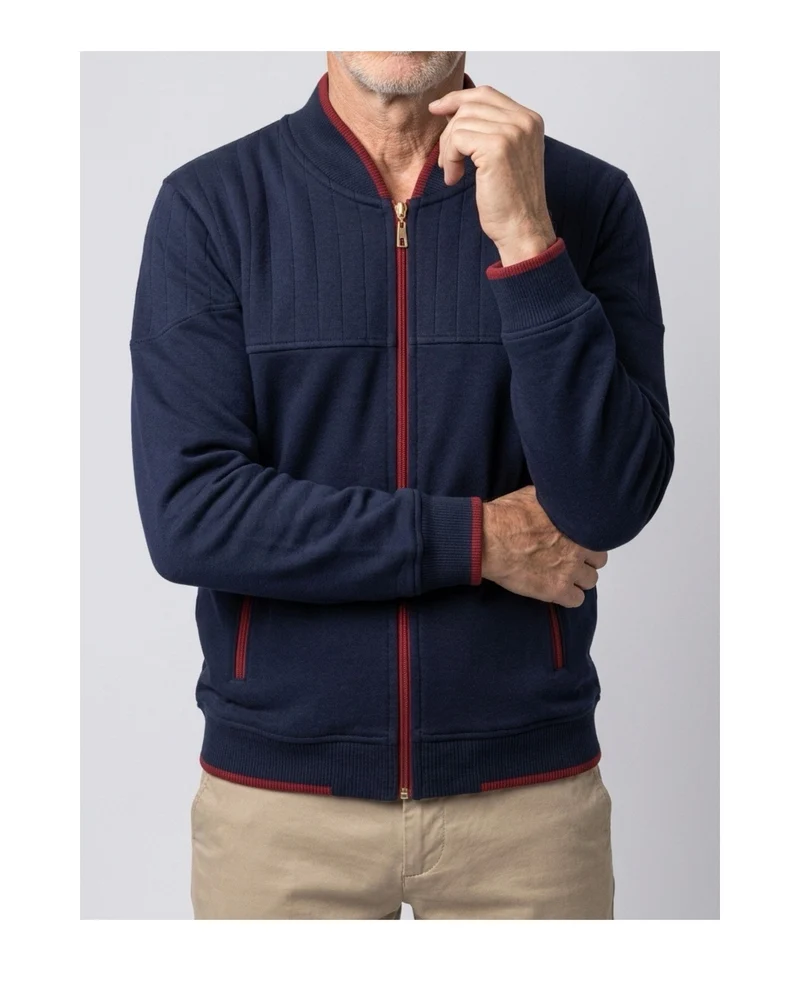 Klassiek Herenvest met Rits – Marine Bordeaux