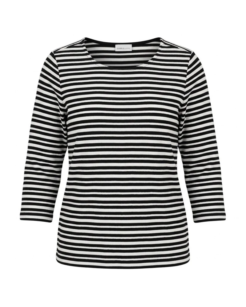 Gabrielle K. Shirt Streep ¾ Mouwen Zwart Wit