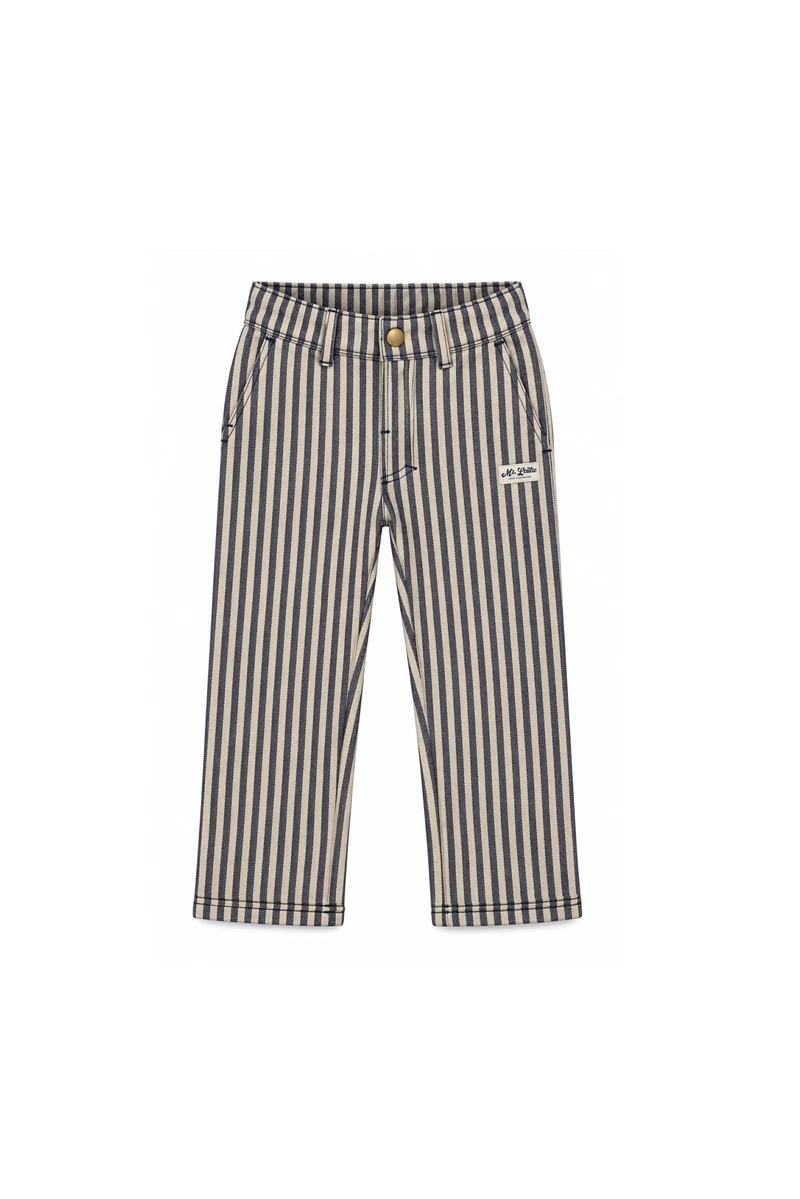 Mikal | Gestreepte straight fit | Blue Nights - Dove