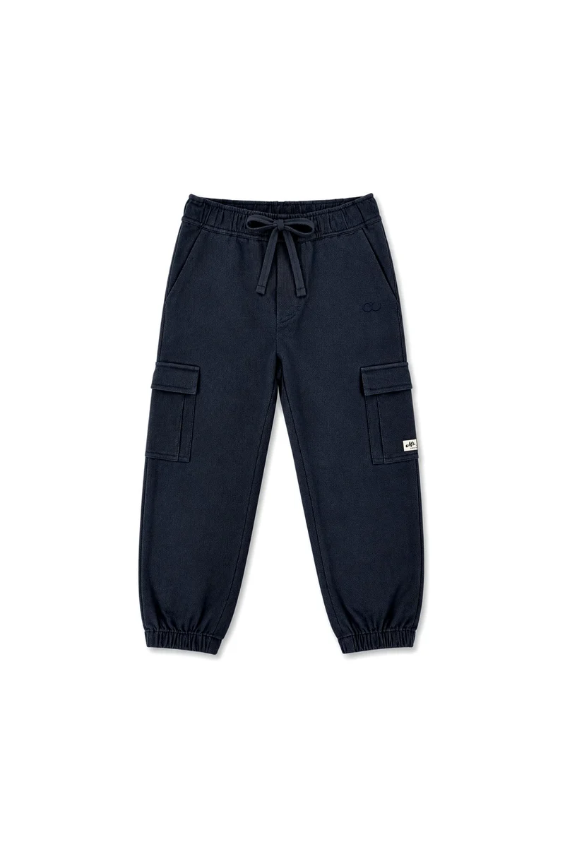 Jorne | Herringbone cargo trouser | Blue Nights